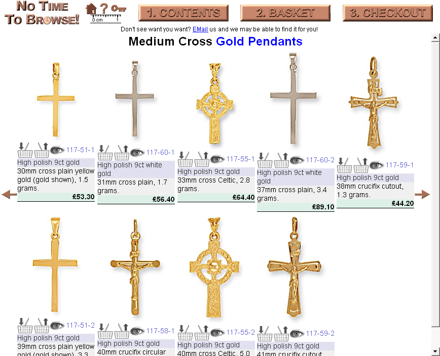 Gold crucifix pendant
