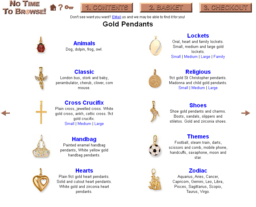 Gold pendants
