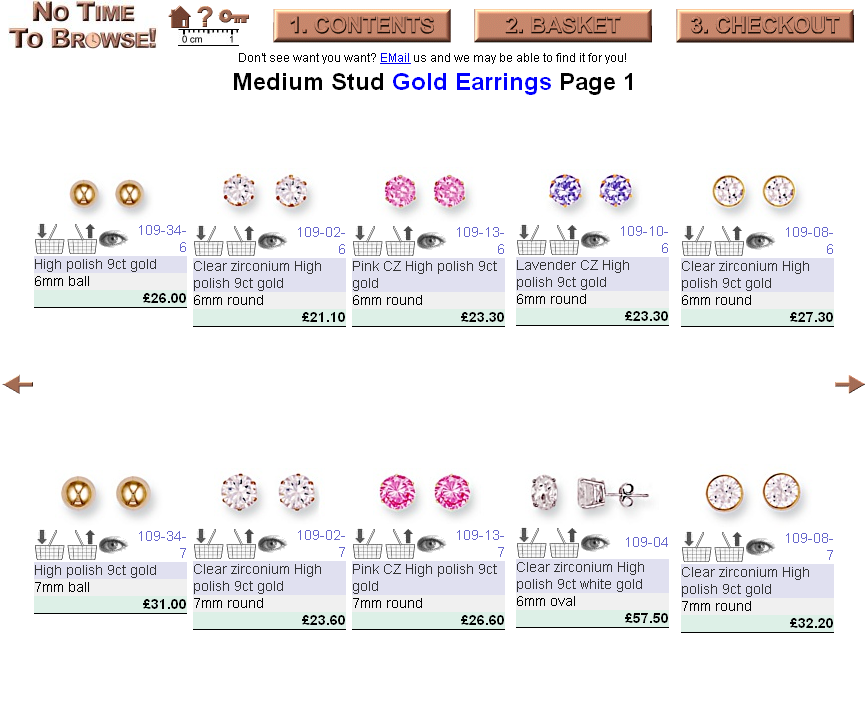 Gold stud earrings