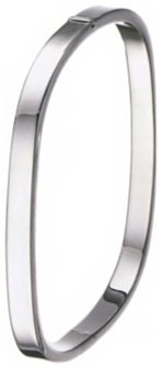 Silver bangle High polish Sterling Silver Rectangle 5mm TV hinged 60mm by 52mm