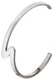 Silver bangle High polish Sterling Silver Z shape solid 55mm diameter