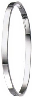 Silver bangle High polish Sterling Silver Rectangle Transverse hinged