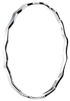 Silver bangle High polish Sterling Silver Rectangular wave