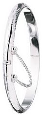 Silver bangle High polish Sterling Silver Childs half moon patterned