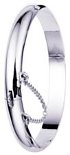 Silver bangle High polish Sterling Silver 43mm diameter Childrens 43mm d half circular hinged 5mm