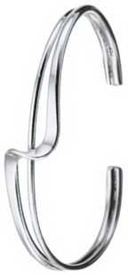Silver bangle High polish Sterling Silver Crossover bars