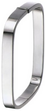 Silver bangle High polish Sterling Silver Wide rectangular rectangle hinged