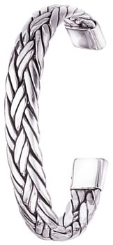 Silver bangle High polish Sterling Silver Celtic woven 62mm diameter