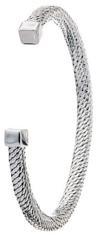 Silver bangle High polish Sterling Silver Square solid snake