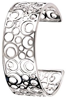 Silver bangle High polish Sterling Silver Wide Circles cutout