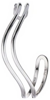 Silver bangle High polish Sterling Silver Curvaceous double bar