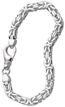 Silver bracelet High polish Sterling Silver Gents Byzantine 8.25 inch