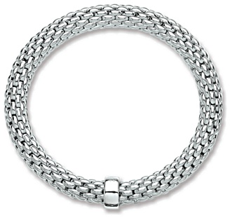 Silver bracelet High polish Sterling Silver Curved hinged 7.5 inch