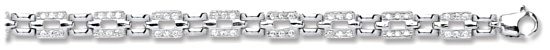 Silver bracelet High polish Sterling Silver Large ball 8 inch