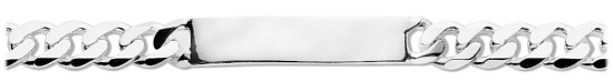 Silver bracelet High polish Sterling Silver Gents 9mm identity on curb 8.5 inch, 33 grams.