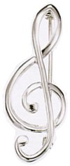 Silver brooch High polish Sterling Silver Musical note