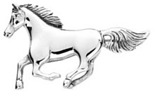 Silver brooch High polish Sterling Silver Horse