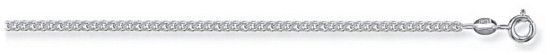 Silver chain 22 inch High polish Sterling Silver 2.4mm x 1.1mm classic curb, 8.5 grams.