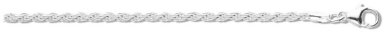 Silver chain 16 inch High polish Sterling Silver 2.5mm rope, 8.4 grams.