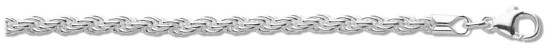 Silver chain 16 inch High polish Sterling Silver 3mm rope, 15.6 grams.