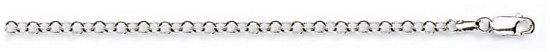 Silver chain 20 inch High polish Sterling Silver 3mm belcher round, 7.6 grams.