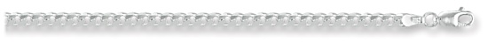 Silver chain 24 inch High polish Sterling Silver 3.5mm x 1.1mm curb, 14.5 grams.