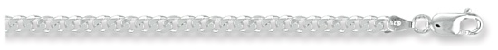 Silver chain 24 inch High polish Sterling Silver 4.4mm x 1.4mm curb, 20 grams.