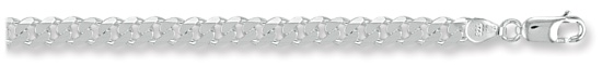 Silver bracelet High polish Sterling Silver 5mm curb 8.5 inch, 10.5 grams.