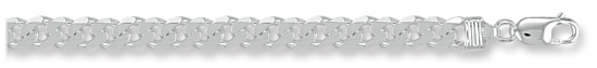Silver bracelet High polish Sterling Silver 6mm curb 8.5 inch, 14.7 grams.