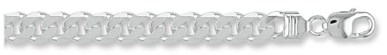 Silver bracelet High polish Sterling Silver 9mm curb 8.5 inch, 27.5 grams.