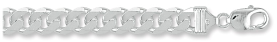 Silver bracelet High polish Sterling Silver 10mm curb 8.5 inch, 39 grams.
