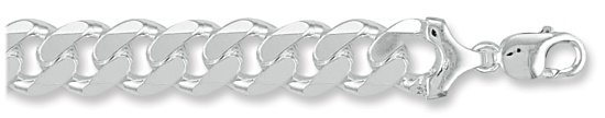 Silver bracelet High polish Sterling Silver 15mm curb 8.5 inch, 75 grams.