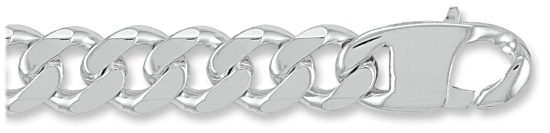 Silver bracelet High polish Sterling Silver 18mm curb 8.5 inch, 129 grams.