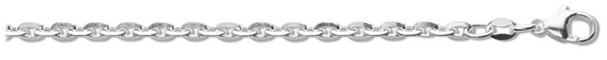 Silver chain 18 inch High polish Sterling Silver 3.4mm trace, 11 grams.