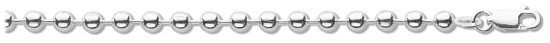 Silver chain 22 inch High polish Sterling Silver 4mm ball, 21 grams.