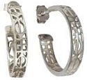 Silver drop earrings High polish Sterling Silver Mackintosh loop