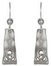 Silver drop earrings Sand blasted Hammered Sterling Silver Celtic eternal in bar
