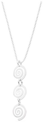 Silver necklace 17 inch High polish Sterling Silver Three spirals lobster clasp, 4.5 grams.