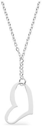 Silver necklace 17 inch High polish Sterling Silver Heart cutout lobster clasp, 8.2 grams.