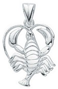 Silver pendant High polish Sterling Silver Cancer, 3.8 grams.