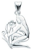 Silver pendant High polish Sterling Silver Virgo, 3.6 grams.