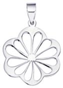 Silver pendant High polish Sterling Silver Flower cutout