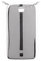 Silver pendant 0.06ct Diamond High polish Oxidised Sterling Silver Oblong black inset jewel