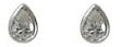 Silver stud earrings Clear zirconium High polish Sterling Silver Tear drop inset jewel