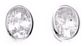Silver stud earrings Clear zirconium High polish Sterling Silver Oval