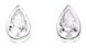 Silver stud earrings Clear zirconium High polish Sterling Silver Tear