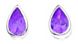 Silver stud earrings Lavender CZ High polish Sterling Silver Tear