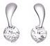 Silver stud earrings Clear zirconium High polish Sterling Silver Curve hung jewel