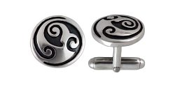 Silver cufflinks High polish Oxidised Sterling Silver Celtic style
