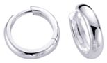 Silver hoop earrings High polish Sterling Silver Circle plain